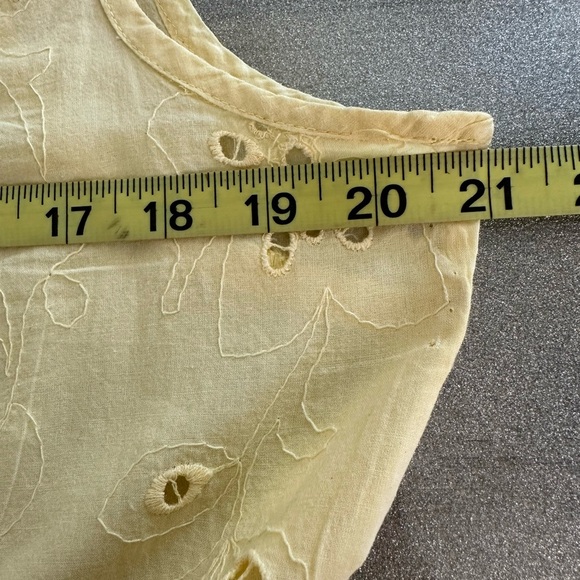 Melissa Paige Yellow Eyelet Peplum Blouse (842) - Picture 8 of 11